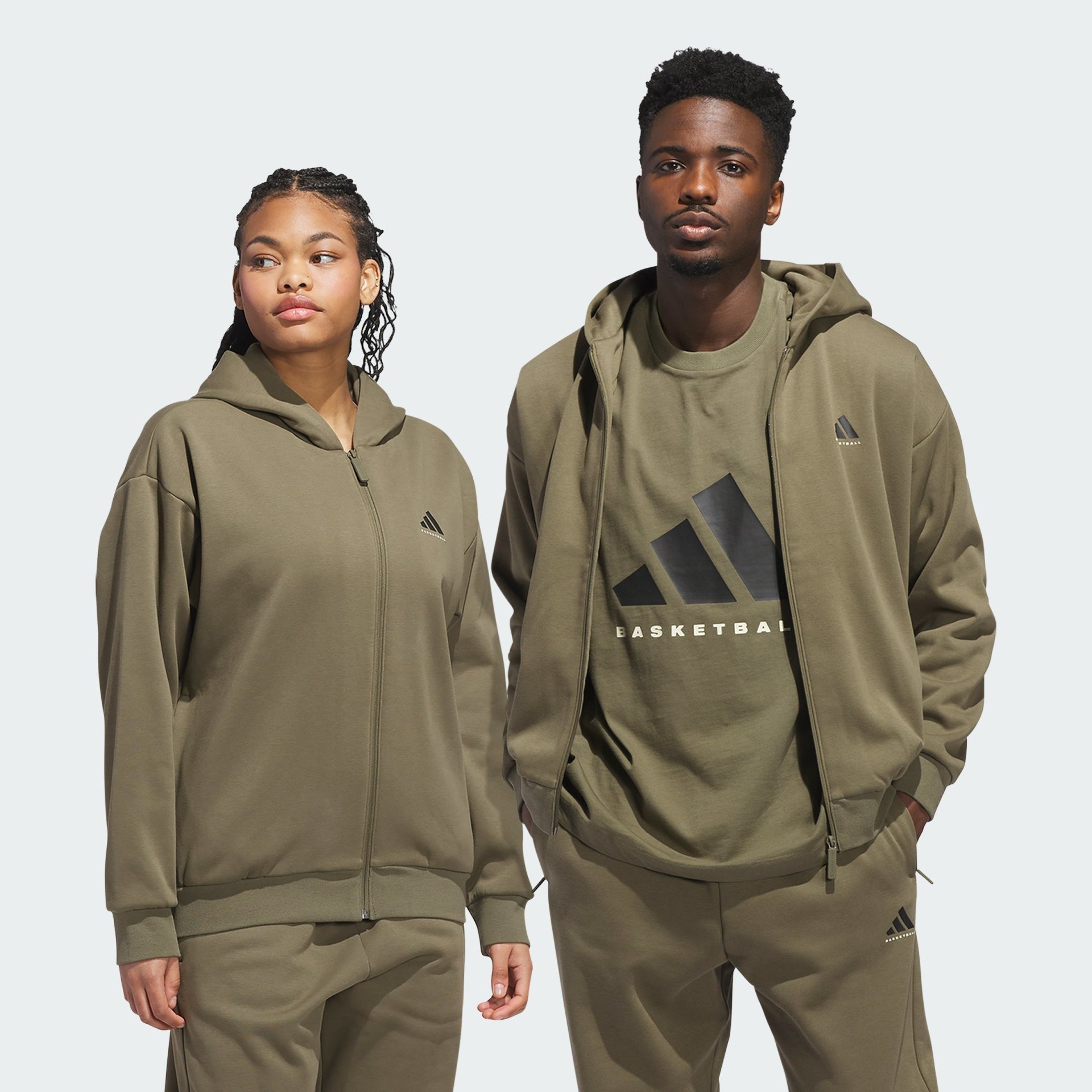 Adidas Basketball Full-Zip Hoodie (Gender Neutral) Men
