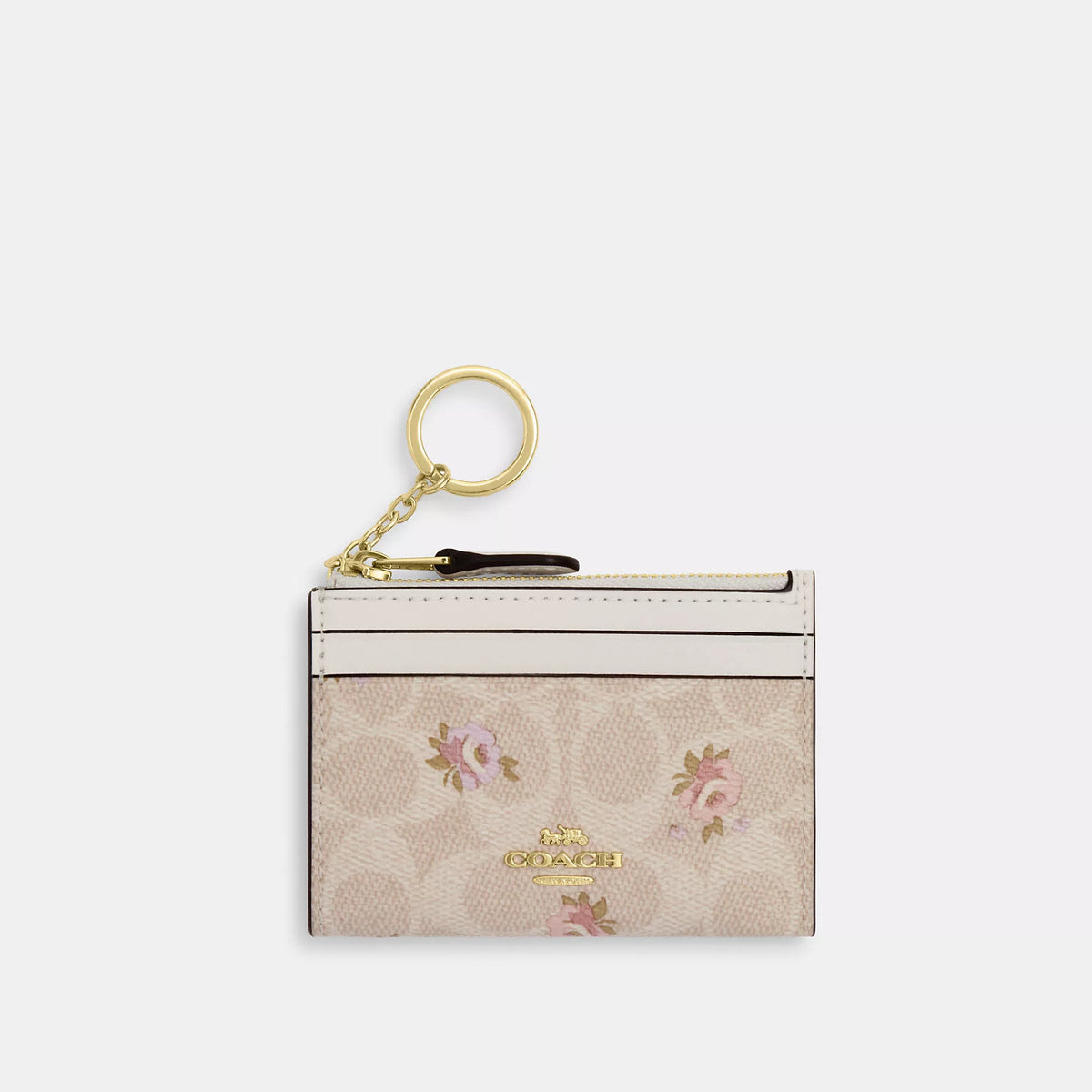 Mini Skinny Id Case In Signature Canvas With Floral Print