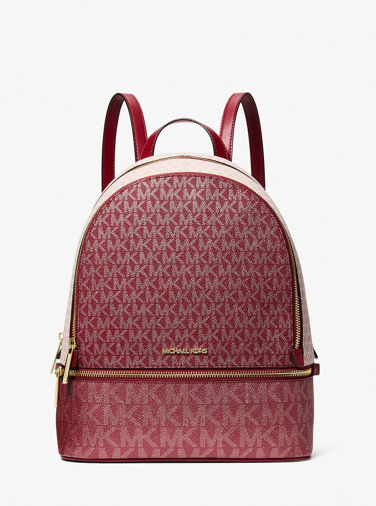 Rhea Medium Metallic Signature Logo Backpack