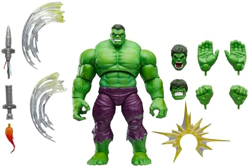 Marvel Legends Maximum Series Hulk, Deluxe Hulk Comics Collectible 6-Inch Scale Action Figure with Incredible Articulation and Smashing Accessories