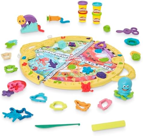 Play-Doh Fold & Go Playmat Starter Set with 19 Accessories, Preschool Toys for 3 Year Old Girls & Boys & Up, Kids Arts & Crafts
