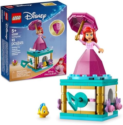 LEGO Disney Princess Twirling Ariel Toy - Building Toy for Kids, Girls and Boys, Ages 5+ - Little Mermaid Toy for Fans of Movie - Ariel Doll Gift Idea for Birthdays - 43259
