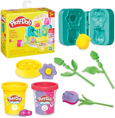 Play-Doh Tulips & Daffodils Flower Toy, Kids Arts & Crafts Kit, Gifts for Girls & Boys 3 Tulips & Daffodils Flower Toy, Kids Arts & Crafts Kit, Gifts for Girls & Boys 3+