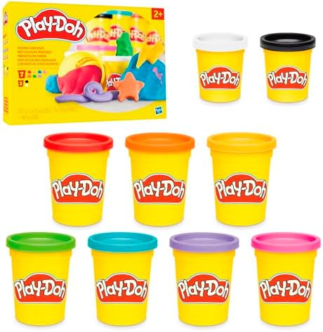 Play-Doh 9 Pack Favorite Color Set, Assorted Colors, 2 & 4 Ounce Modeling Compound Cans, Kids Arts & Crafts, Back to School Gifts & Prizes, Preschool Toys, Ages 2+ (Amazon Exclusive)