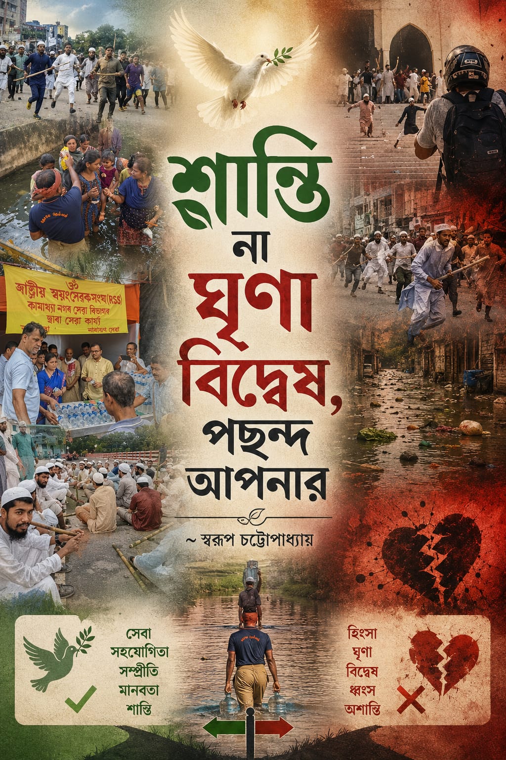 শান্তি না ঘৃণা বিদ্বেষ বা জিহাদ? পছন্দ আপনার... Peace over War/Hate/Jihad (Jehad) ~ স্বরূপ চট্টোপাধ্যায়