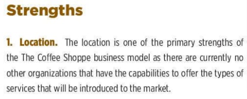 Sample Business Plan 8 6 swot analysis of coffee shop business plan sample