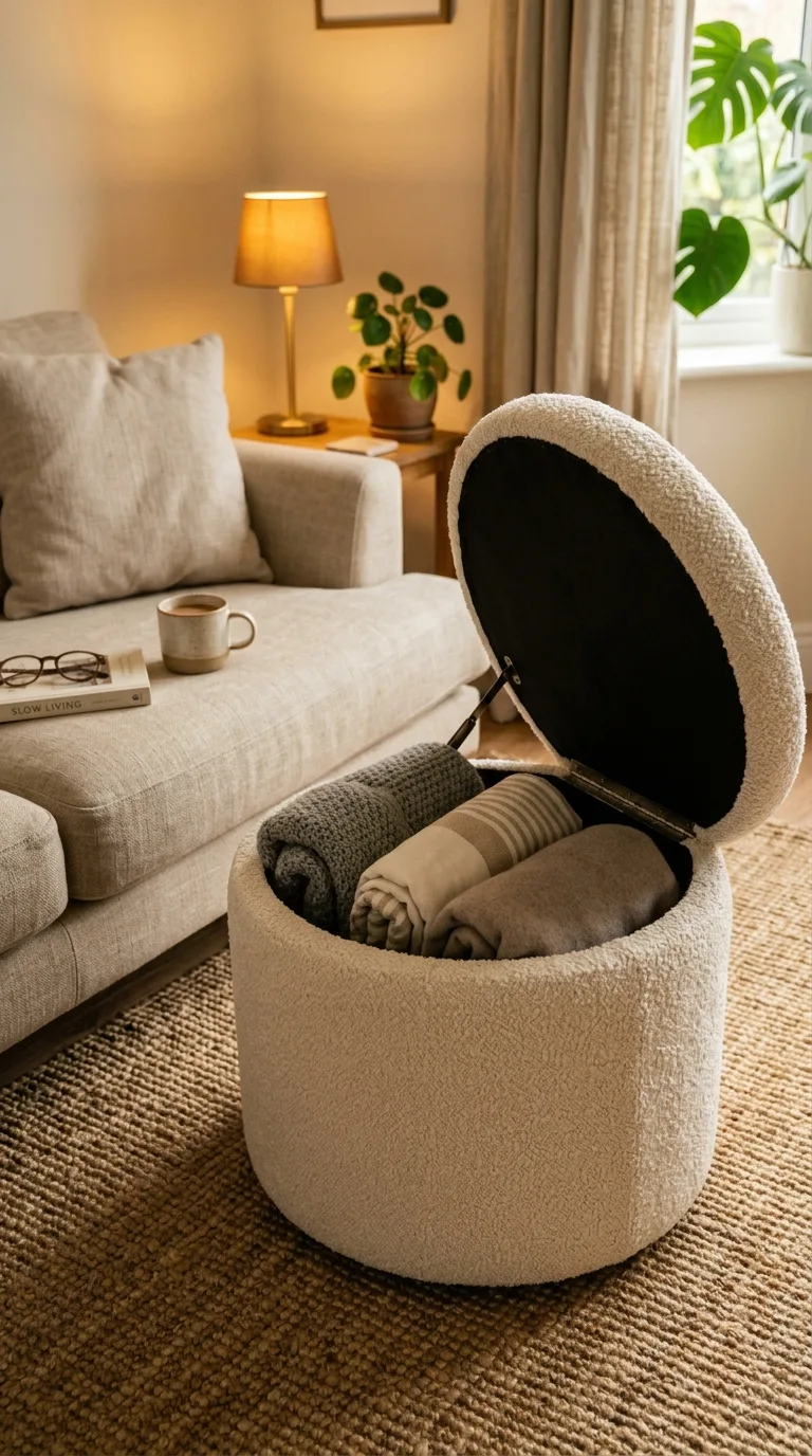 3. The Storage Ottoman: Hidden Organization