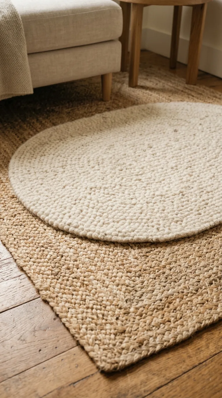 2. Angle a Jute Rug to Define the 35-Sq-Ft Zone