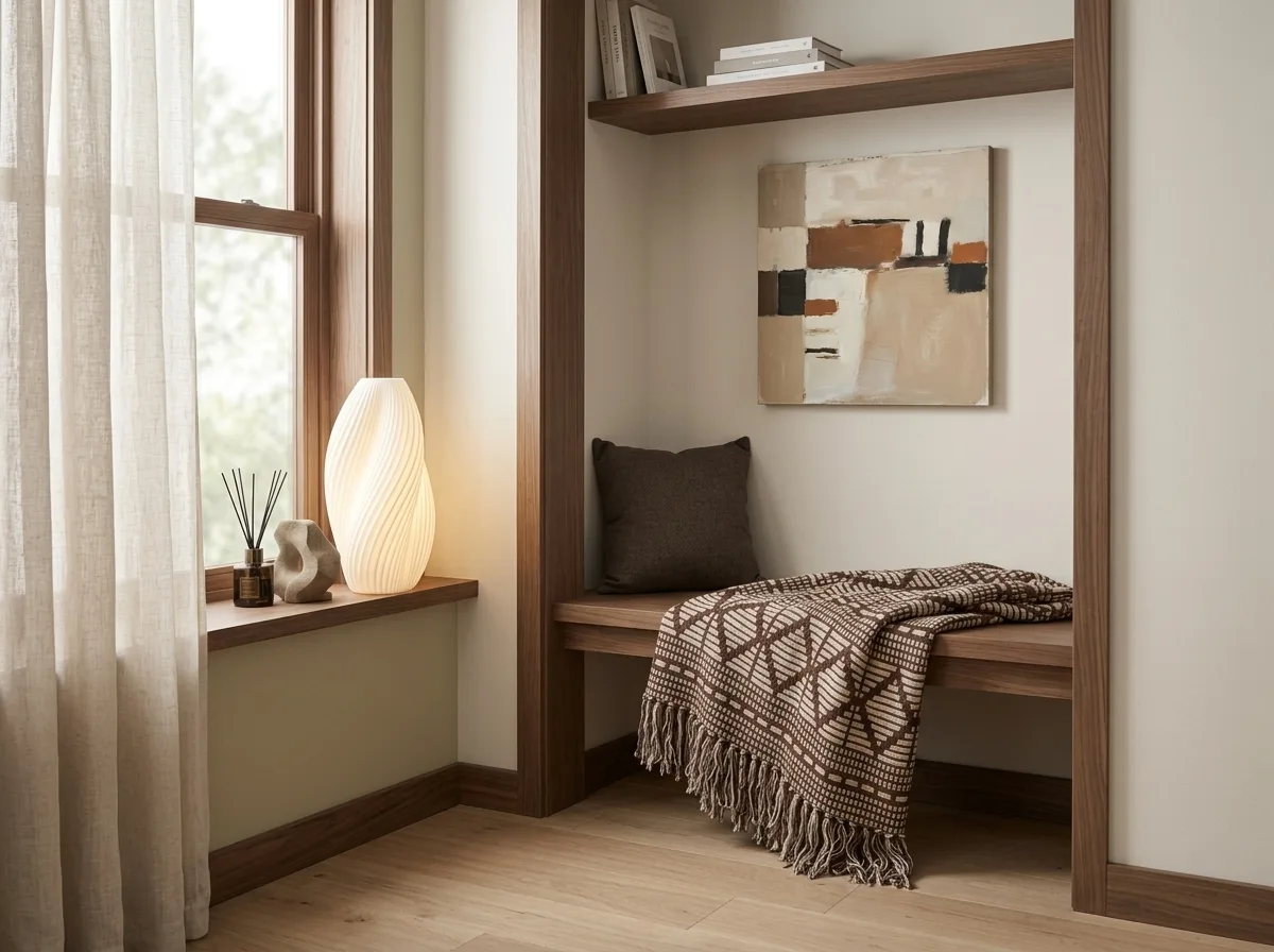 Japandi Nook: Warm Minimalist Nook: Soft Oatmeal & Sandstone Palette