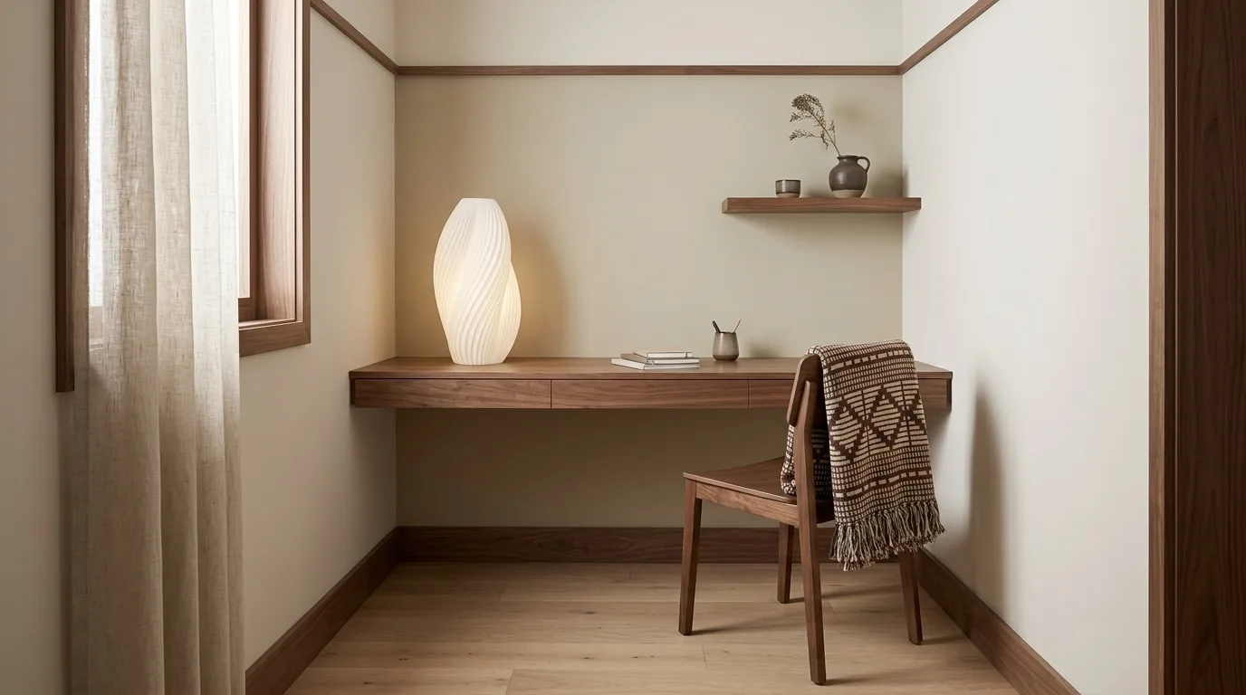 Focus-Enhancing Floating Desk Nook under Natural Daylight