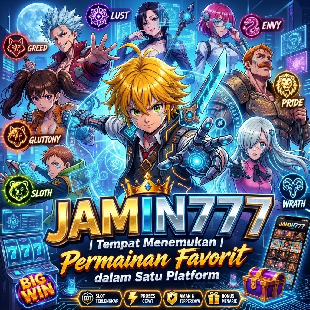 Banner hero JAMIN777 bertema anime modern