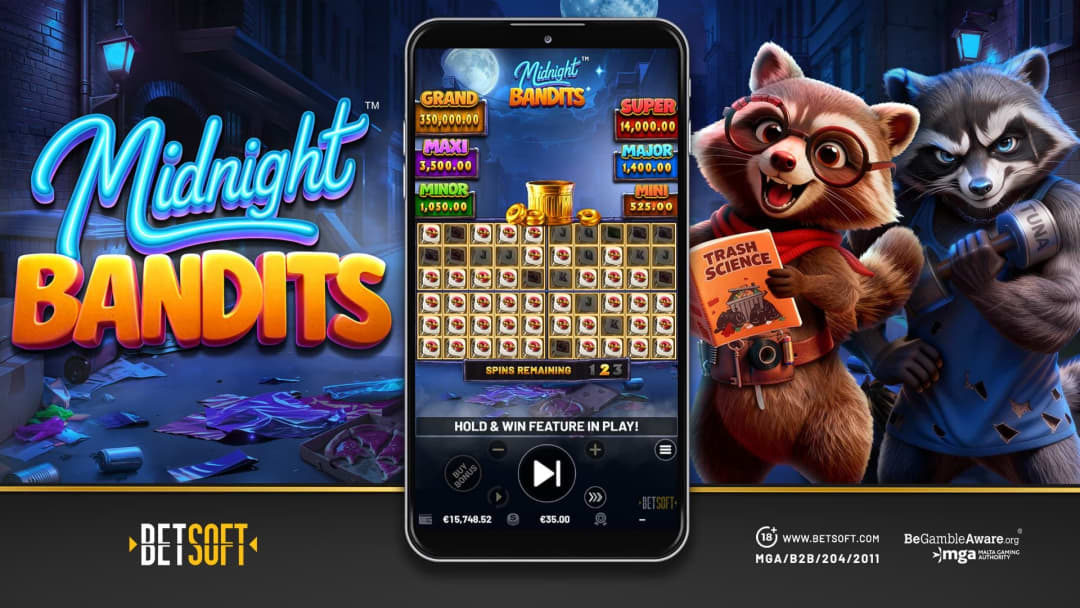 Betsoft Gaming Presents: MIDNIGHT BANDITS™, When the city goes dark, the Midnight Bandits come out to play. news featured image