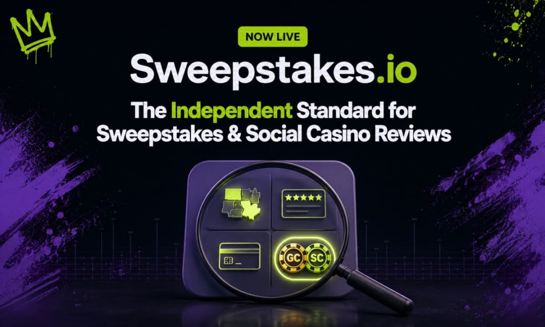 Sweepstakes.io Launches Independent Comparison and Review Platform for the iGaming Industry news featured image