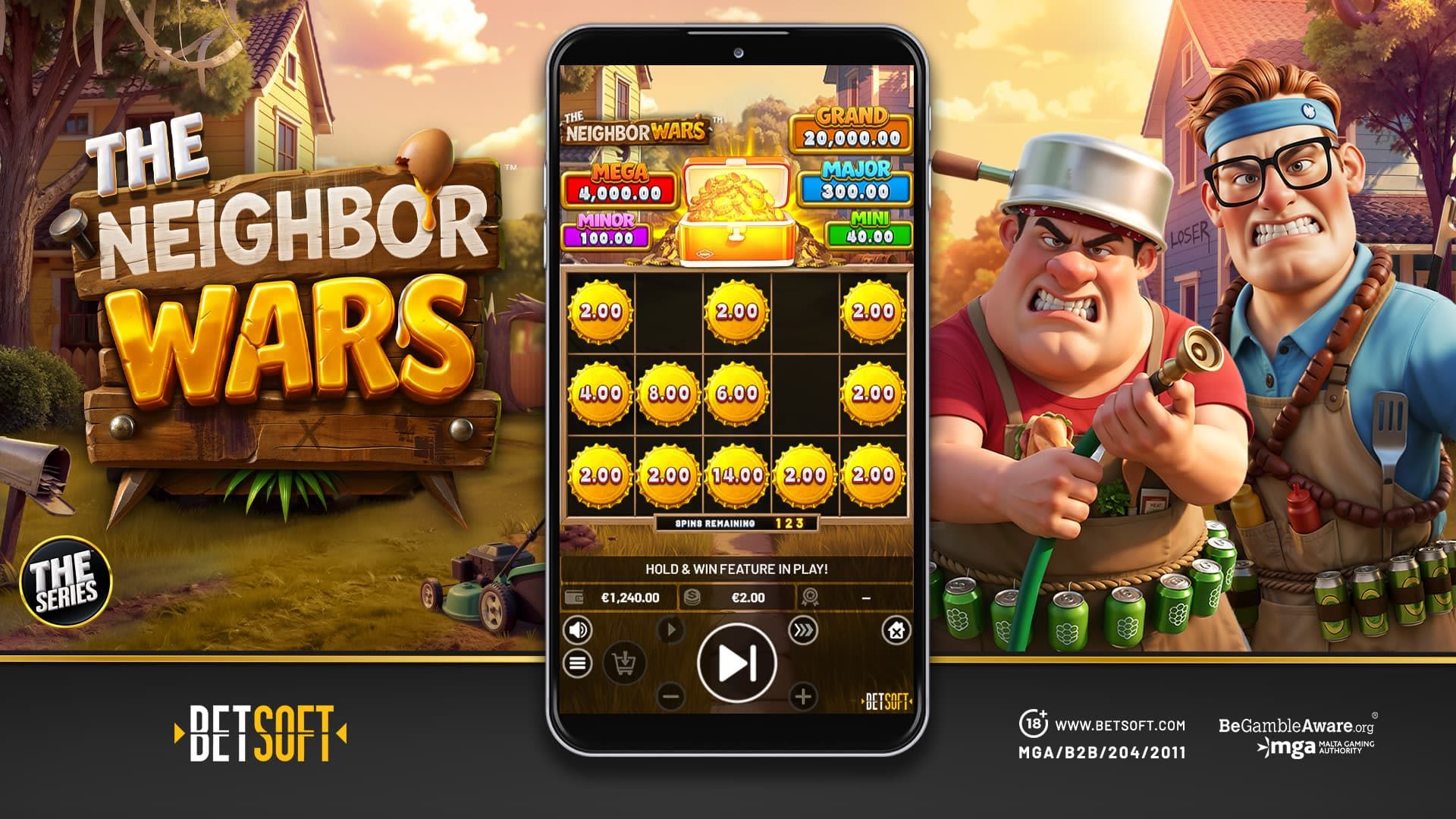 Betsoft unveils THE NEIGHBOR WARS