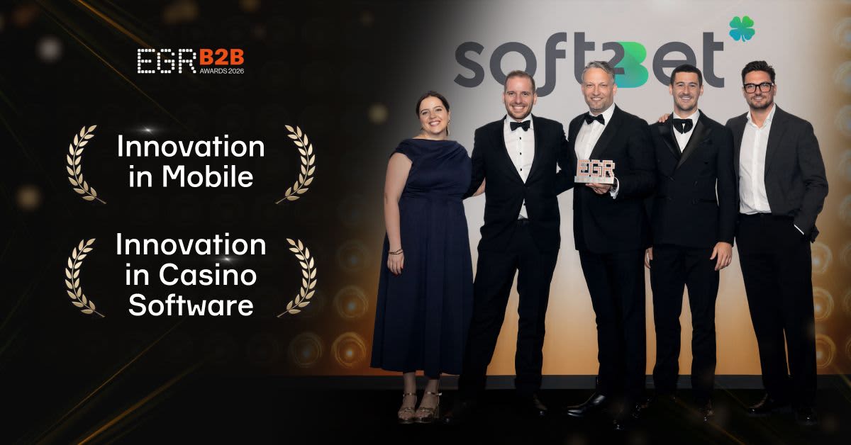 Soft2Bet wins two EGR B2B Awards for mobile and casino software innovation