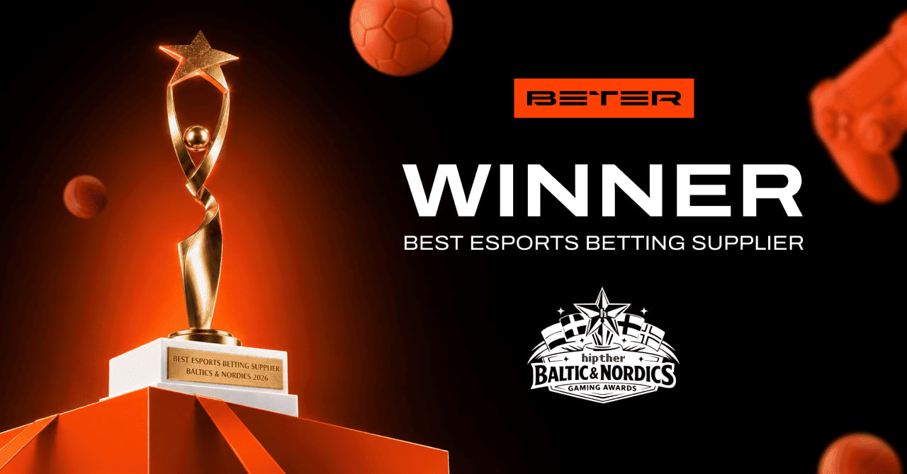 BETER wins the Best Esports Betting Supplier award at the HIPTHER Baltics & Nordics Gaming Awards 2026