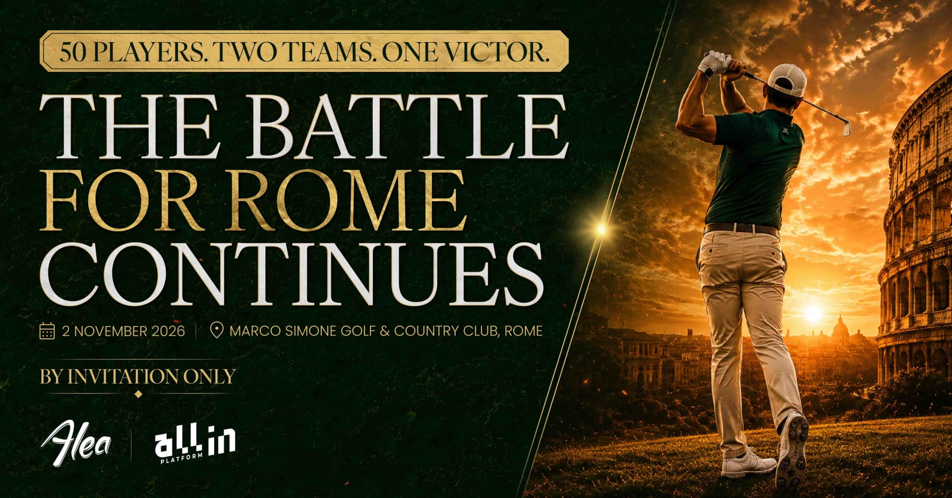 Alea and ALL IN Platform Return to Marco Simone for Exclusive Golf Rematch news featured image