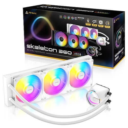 קירור נוזלי Antec SKELETON 360 ARGB White Intel/AMD