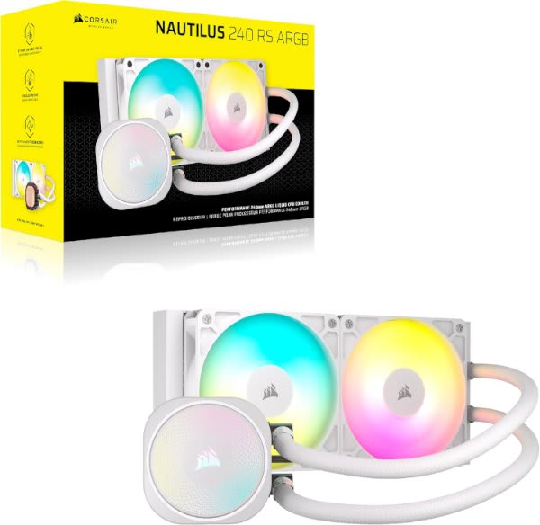 קירור נוזלי Corsair iCUE NAUTILUS 240 RS RGB White 240mm AIO