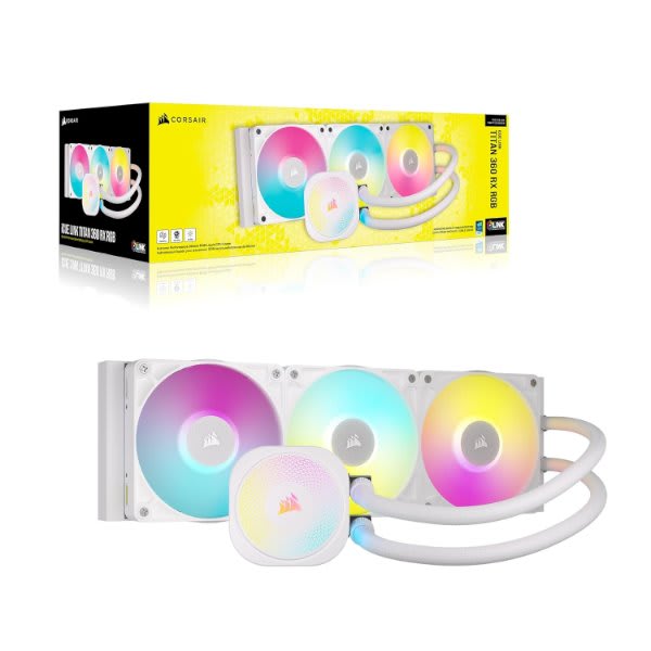 קירור נוזלי Corsair iCUE TITAN 360 RX RGB White 360mm AIO