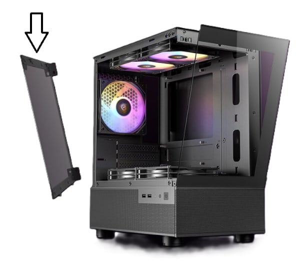 זכוכית למארז שחור Antec CX200M