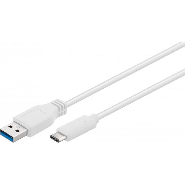 כבל USB-C Type C To USB3.0 M/M White Cable 1.0m