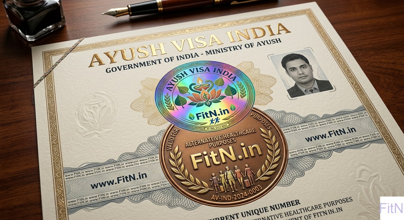 Infographics showing Ayush Visa applying procedure