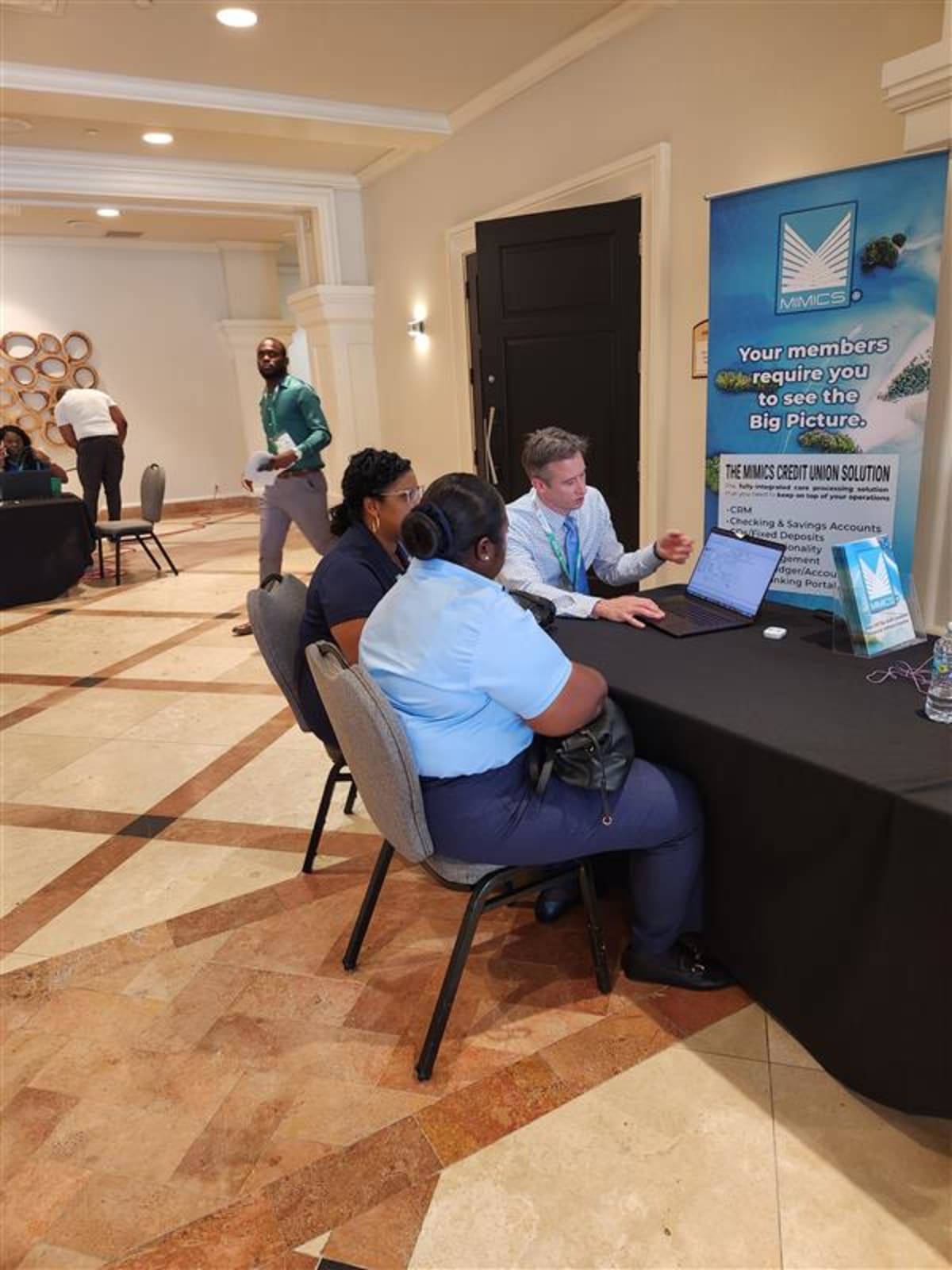The MIMICS® booth at the Credit Union Conference, showcasing our innovative solutions.