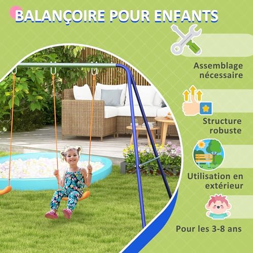 Vue 6 de Outsunny Balancoire Portique Pour