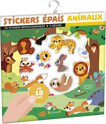 Stickers Epais Animaux Pochette
