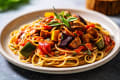 Vollkornspaghetti mit Ratatouille