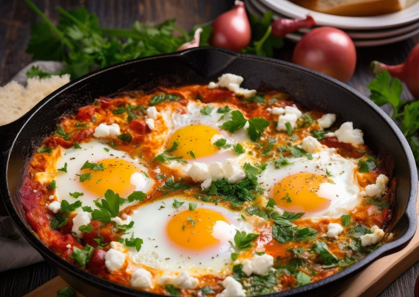 Warmes Pfannenfrühstück (Shakshuka)