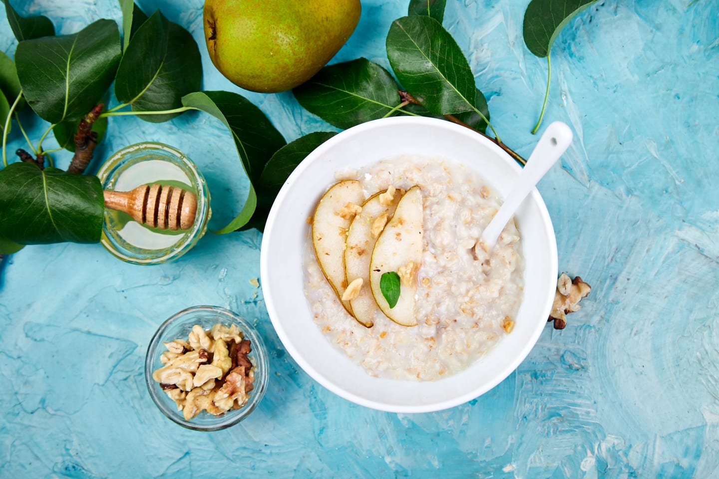 Porridge mit Birnenkompott