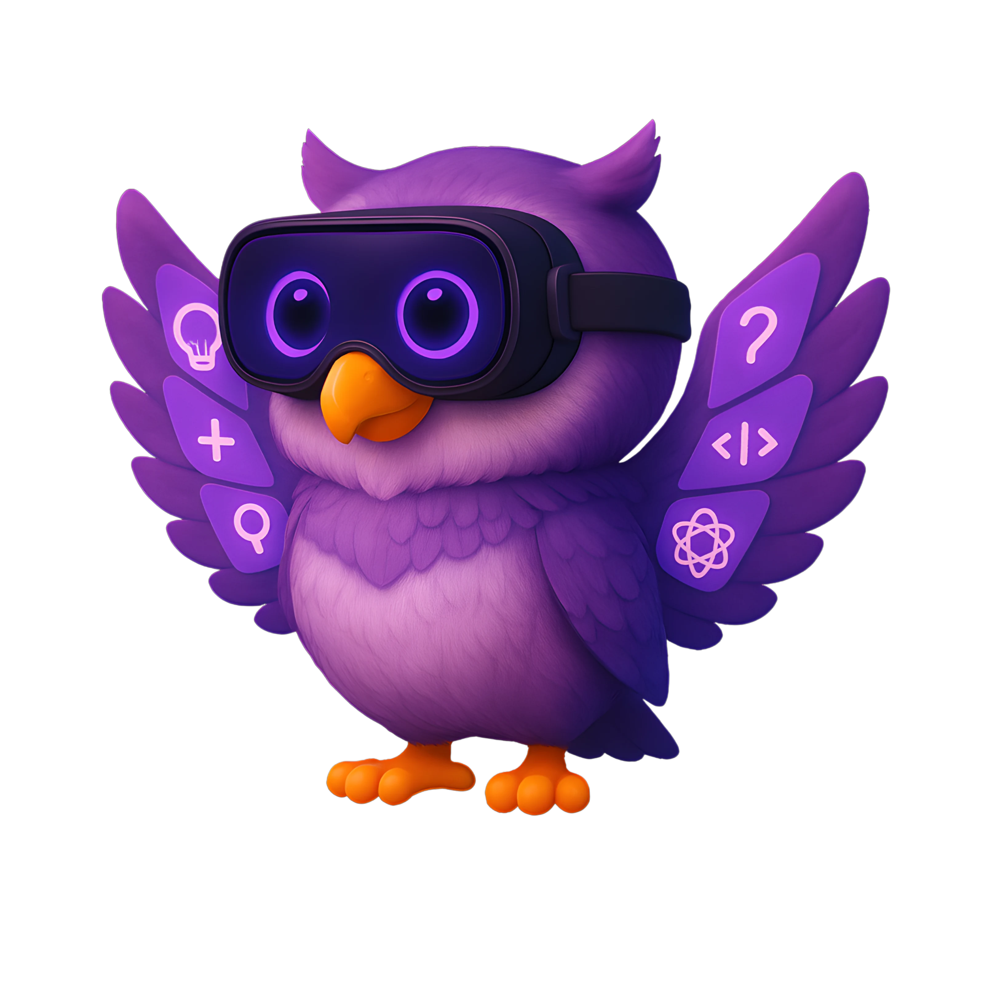 Qatar Education Expo's owl mascot flying over the Strategic Partnerships card.