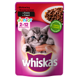 WHISKAS JUNIOR Pokarm dla Kotów z Wołowiną w Sosie 100 g