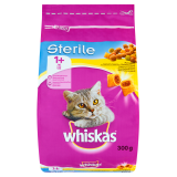 WHISKAS STERILE 1+ Pokarm Suchy Pełnoporcjowy dla Kotów z Kurczakiem 300 g