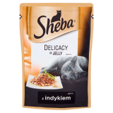 SHEBA Delicacy in Jelly Pokarm dla kotów - Mini fileciki z indykiem (Saszetka) 85 g