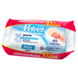 VELVET Baby Pure Chusteczki nawilżane dla dzieci i niemowląt 64 szt. 1 szt