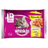 WHISKAS Potrawka 1+ Pokarm dla Kotów - Smaki Drobiowe w Galaretce (4 saszetki) 340 g