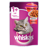 WHISKAS Potrawka 1+ Pokarm dla Kotów z Wołowiną w Galaretce - Saszetka 85 g