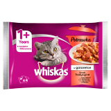 WHISKAS Potrawka 1+ Pokarm dla Kotów - Smaki Tradycyjne w Galarecie (4 saszetki) 340 g