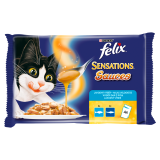 FELIX® Sensations Karma dla kotów z łososiem morskim i sardynkami 4x100g 400 g