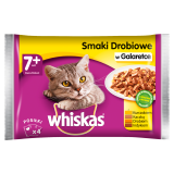 WHISKAS 7+ Pokarm dla Kotów - Wybór Dań Drobiowych w Galaretce (4 saszetki) 400 g