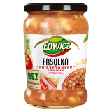 ŁOWICZ Fasolka po bretońsku z boczkiem i kiełbasą 580 g