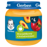 GERBER DESEREK Mus jabłkowy z brzoskwiniami dla niemowląt po 4 miesiącu 125 g
