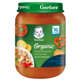 GERBER Organic Obiadek Słodkie ziemniaki z warzywami i kurczakiem dla niemowląt po 10 miesiącu BIO 190 g