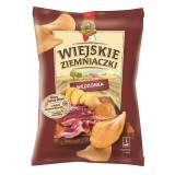 WIEJSKIE ZIEMNIACZKI Chipsy ziemniaczane o smaku wędzonki 130 g