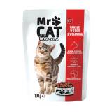 MR CAT Karma dla kotów - kawałki w sosie z wołowiną 100 g