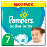 PAMPERS Active Baby Pieluchy Rozmiar 7 (15+ kg) 40 szt 1 szt