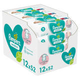 PAMPERS Sensitive Chusteczki nawilżane dla niemowląt 12x52 szt. 1 szt